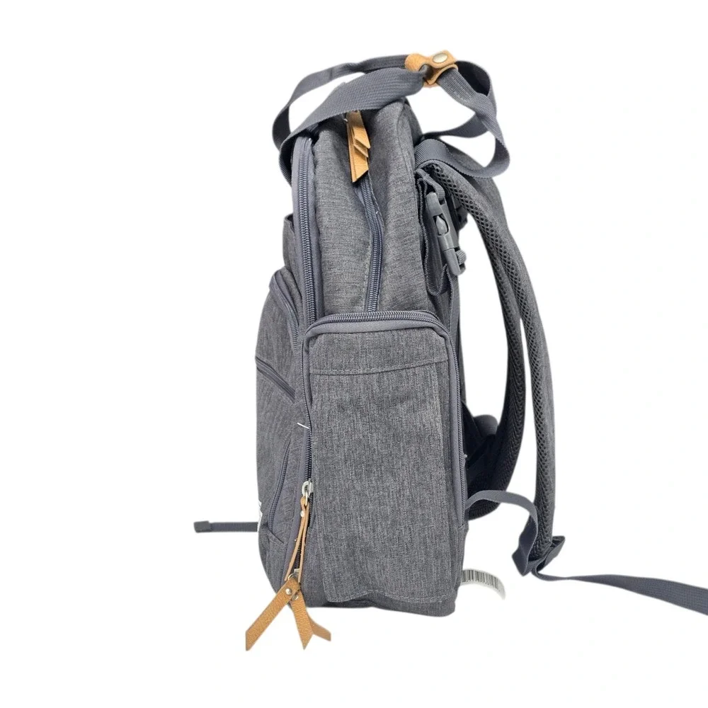 Eddie Bauer First Adventure Diaper Bag Backpack Gray Insulated Pocket